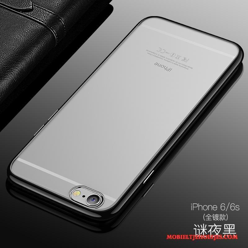 iPhone 6/6s Doorzichtig Blauw Anti-fall Siliconen Plating Hoesje Telefoon Dun