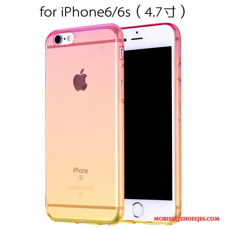 iPhone 6/6s Geel Anti-fall Hoesje Telefoon Bruin Leren Etui All Inclusive Clamshell