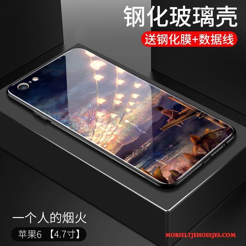iPhone 6/6s Geel Bescherming Spiegel Hoesje Telefoon Siliconen All Inclusive Glas