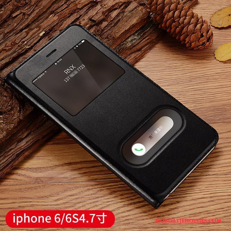 iPhone 6/6s Goud Hoes Hoesje Telefoon Bescherming Anti-fall Clamshell Leren Etui