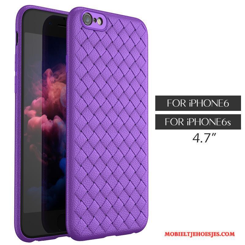 iPhone 6/6s Hoes Persoonlijk Bescherming Weven Purper Hoesje All Inclusive