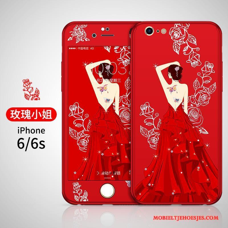 iPhone 6/6s Hoesje All Inclusive Rood Hard Trend Pu Zwart Persoonlijk