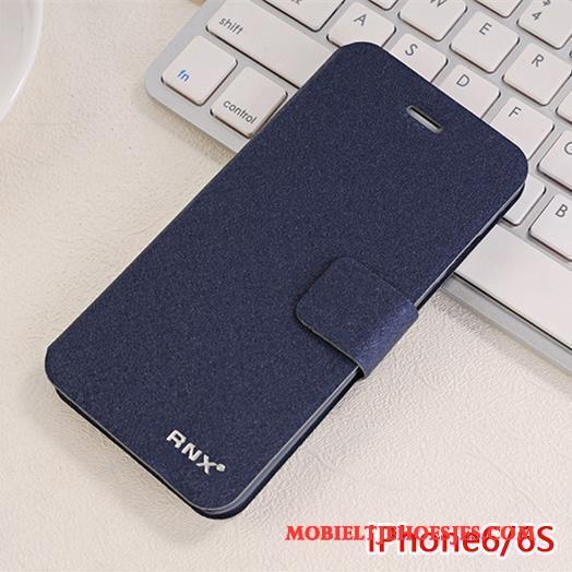 iPhone 6/6s Hoesje Anti-fall Clamshell Leren Etui Bescherming Hoes Blauw Hard