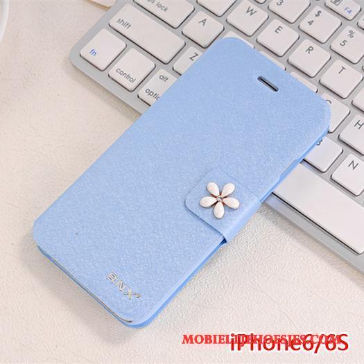 iPhone 6/6s Hoesje Anti-fall Clamshell Leren Etui Bescherming Hoes Blauw Hard