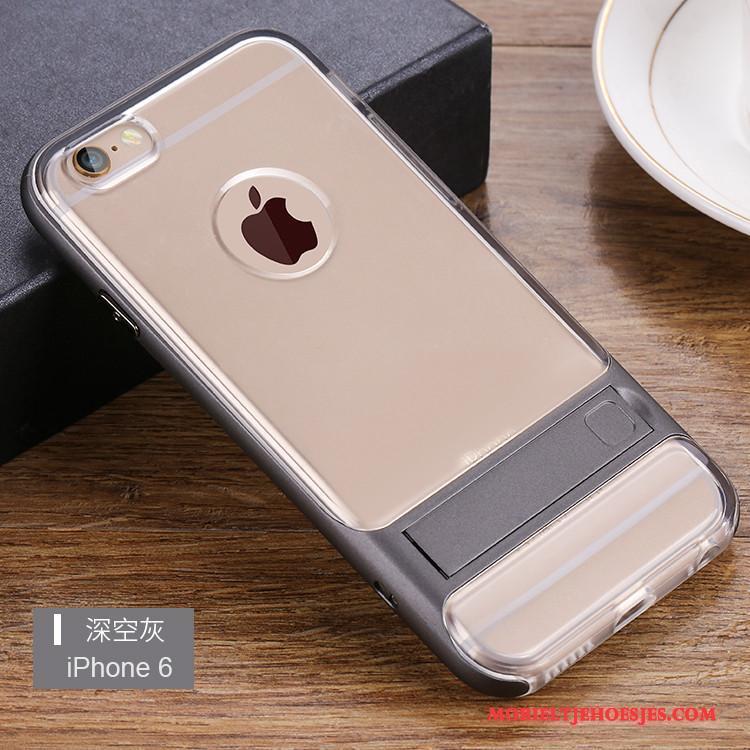 iPhone 6/6s Hoesje Doorzichtig Ondersteuning Nieuw Siliconen Schrobben Rose Goud Bescherming