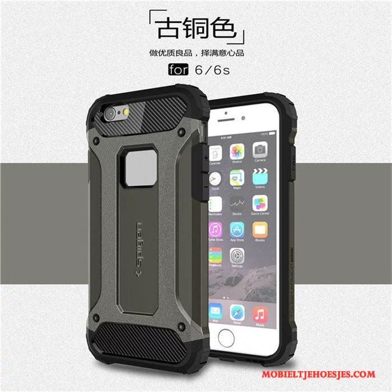 iPhone 6/6s Hoesje Metaal Siliconen Bescherming All Inclusive Hoes Zilver Gasbag
