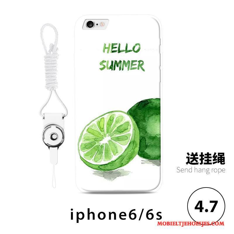 iPhone 6/6s Hoesje Reliëf Citroen All Inclusive Mini Schrobben Groen Wit