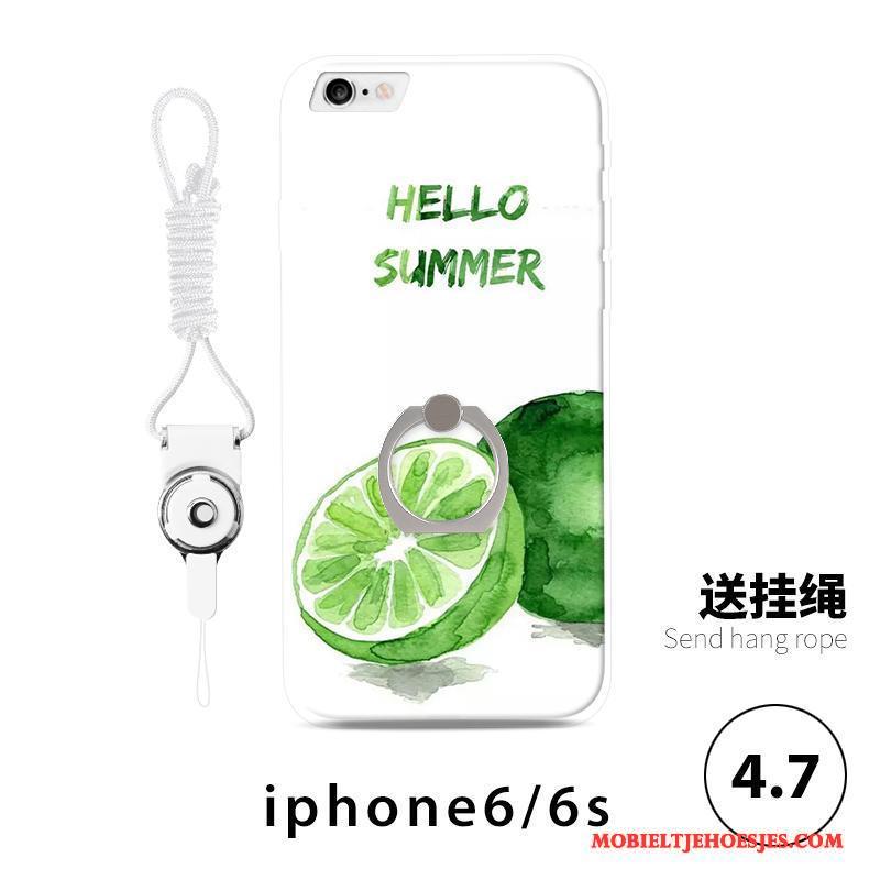 iPhone 6/6s Hoesje Reliëf Citroen All Inclusive Mini Schrobben Groen Wit