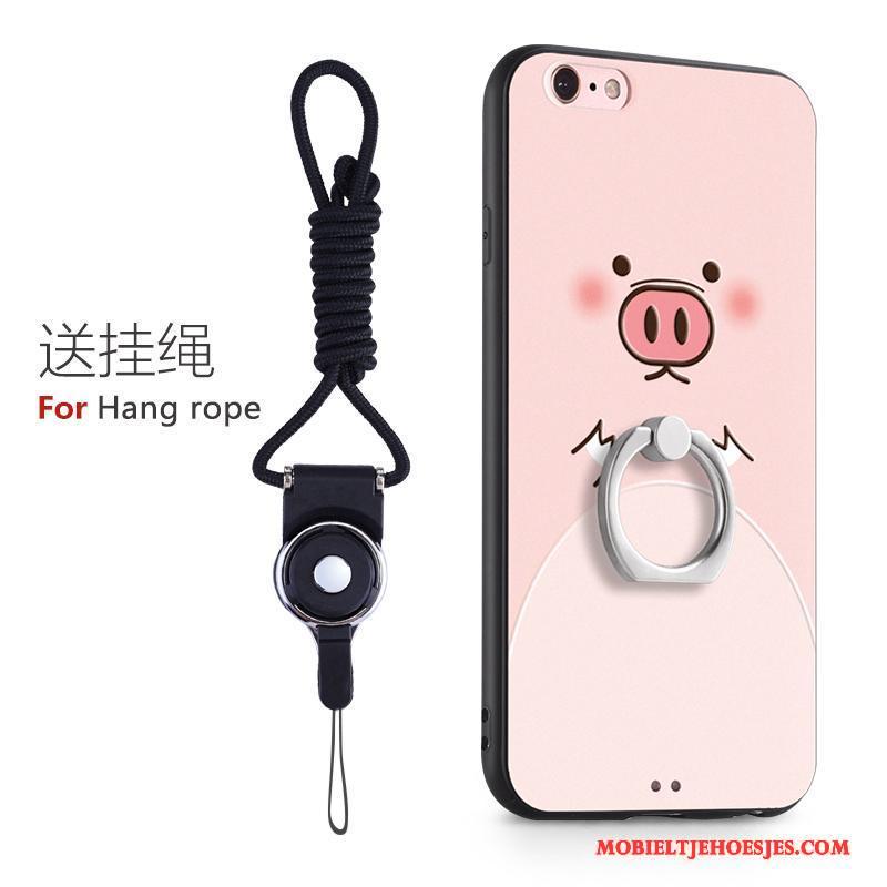 iPhone 6/6s Hoesje Ring Groen Roze Siliconen Hanger Hard All Inclusive