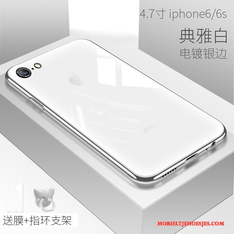 iPhone 6/6s Hoesje Siliconen Zwart Glas Hoes Trend Rood Nieuw