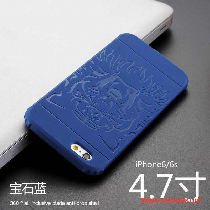 iPhone 6/6s Hoesje Telefoon Anti-fall All Inclusive Dun Blauw Schrobben Zacht