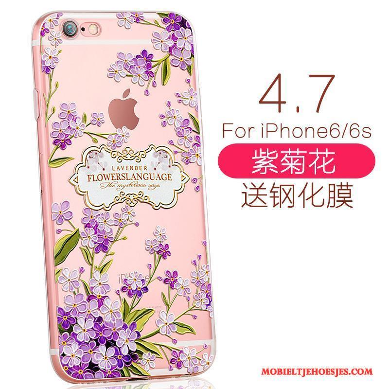 iPhone 6/6s Hoesje Telefoon Siliconen Zacht Mooie Mini Purper Vers