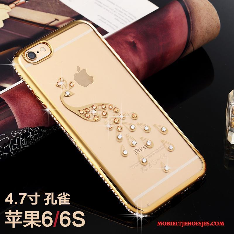 iPhone 6/6s Hoesje Telefoon Trendy Merk Zacht All Inclusive Rose Goud Luxe Met Strass