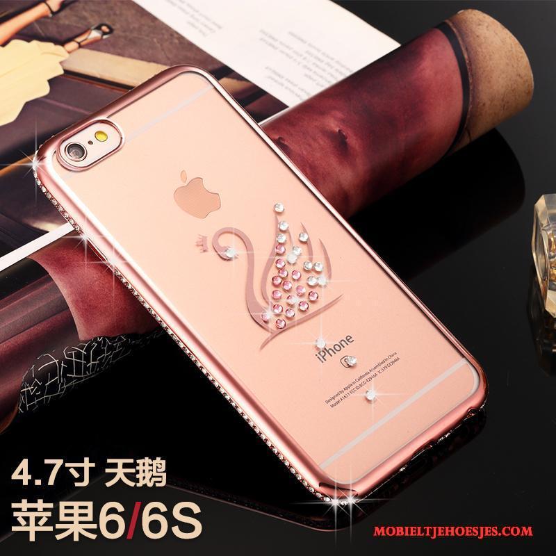 iPhone 6/6s Hoesje Telefoon Trendy Merk Zacht All Inclusive Rose Goud Luxe Met Strass