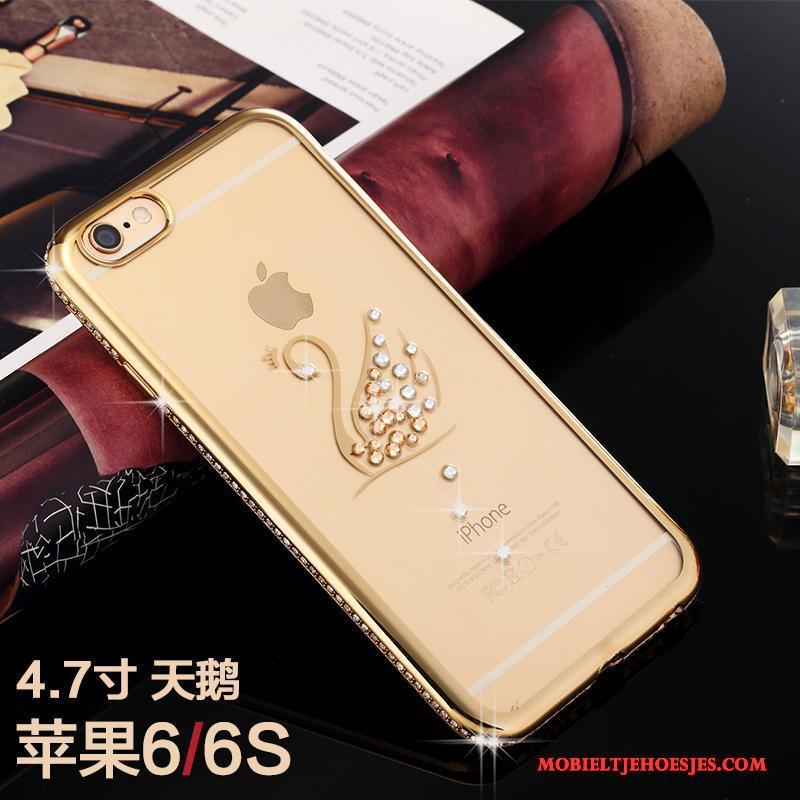 iPhone 6/6s Hoesje Telefoon Trendy Merk Zacht All Inclusive Rose Goud Luxe Met Strass