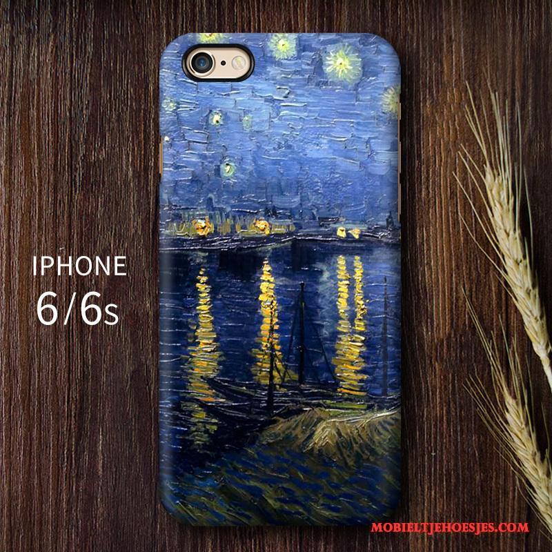 iPhone 6/6s Hoge Hoesje Telefoon Schrobben Geel Kunst Hard