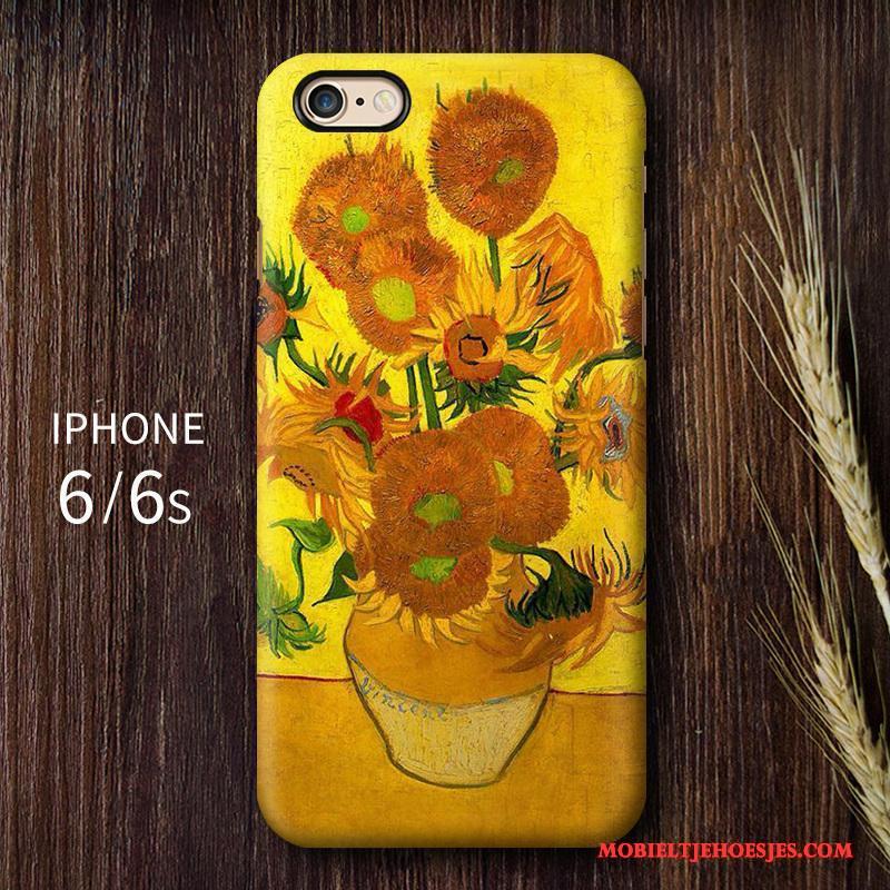 iPhone 6/6s Hoge Hoesje Telefoon Schrobben Geel Kunst Hard