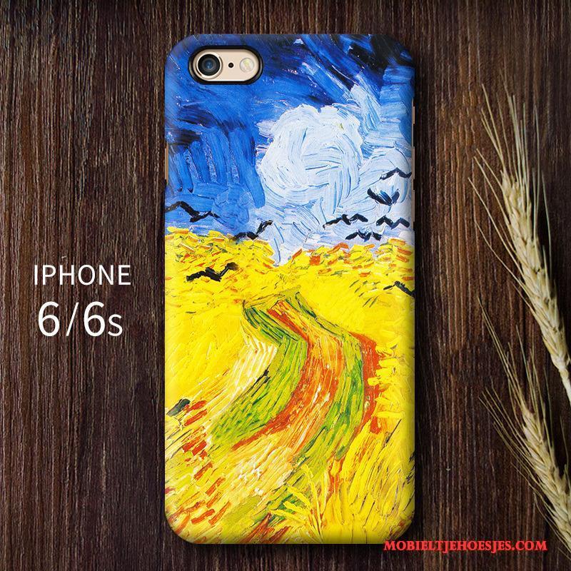 iPhone 6/6s Hoge Hoesje Telefoon Schrobben Geel Kunst Hard