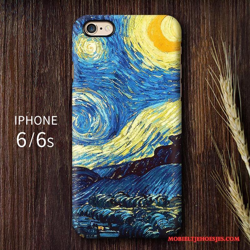 iPhone 6/6s Hoge Hoesje Telefoon Schrobben Geel Kunst Hard