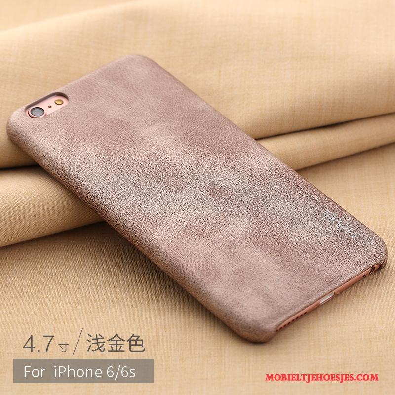 iPhone 6/6s Luxe Hoesje Telefoon Diepe Kleur Persoonlijk Leren Etui Trend Anti-fall