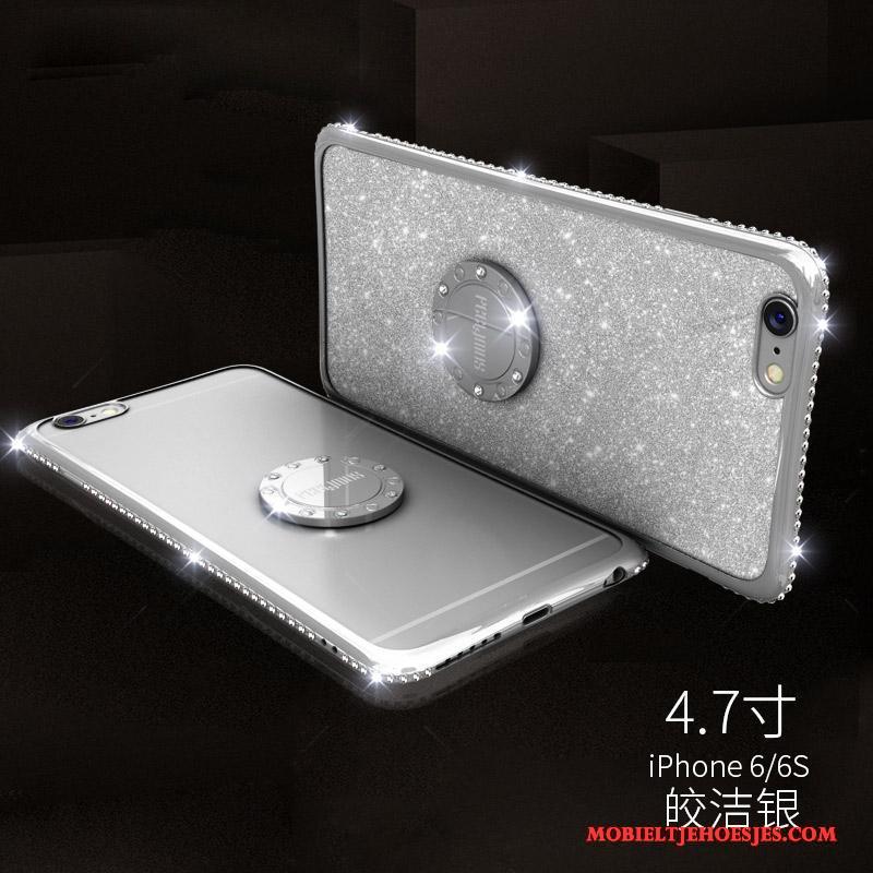 iPhone 6/6s Met Strass Hoesje Telefoon Doorzichtig Trend Goud Siliconen Zacht