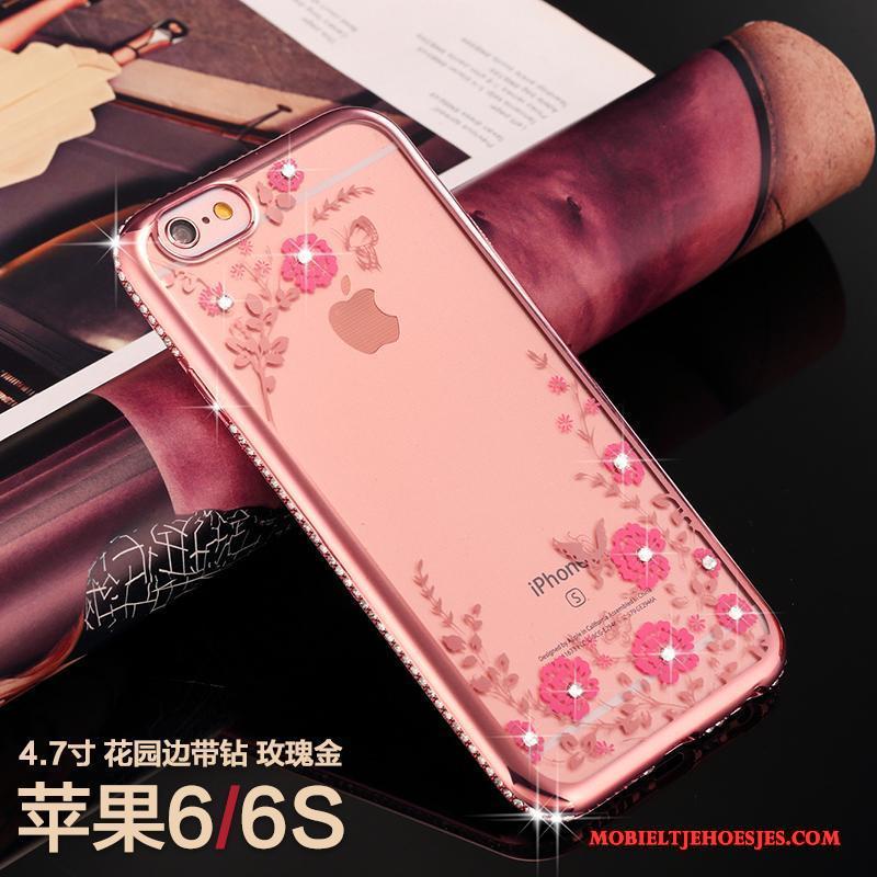 iPhone 6/6s Met Strass Nieuw All Inclusive Luxe Rose Goud Hoesje Telefoon Trendy Merk