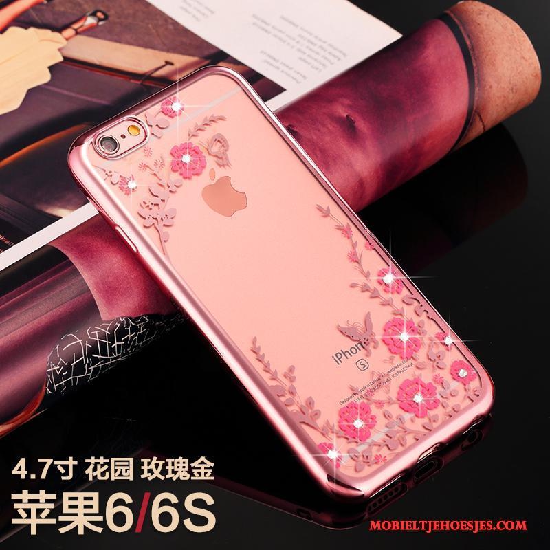 iPhone 6/6s Met Strass Nieuw All Inclusive Luxe Rose Goud Hoesje Telefoon Trendy Merk