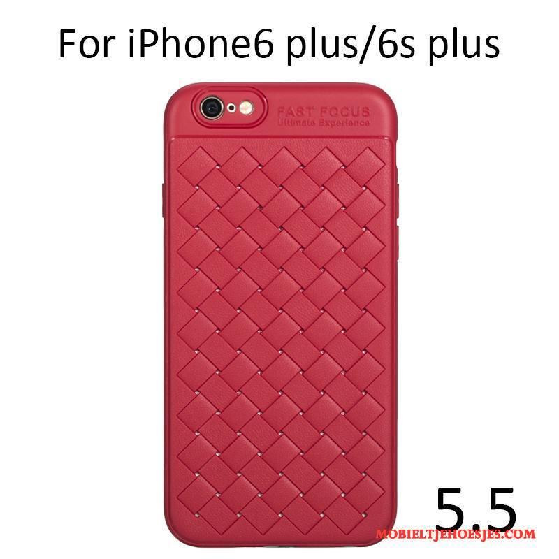 iPhone 6/6s Plus All Inclusive Hoes Hoesje Telefoon Siliconen Roze Leer Bescherming