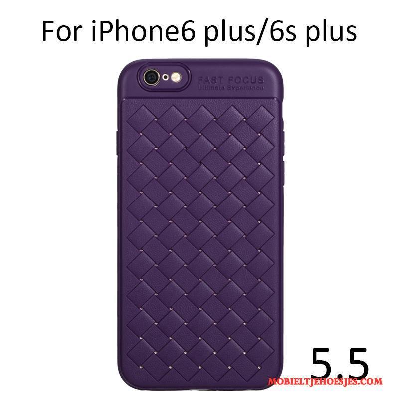 iPhone 6/6s Plus All Inclusive Hoes Hoesje Telefoon Siliconen Roze Leer Bescherming