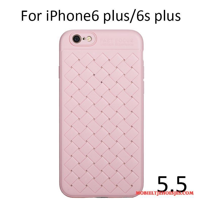 iPhone 6/6s Plus All Inclusive Hoes Hoesje Telefoon Siliconen Roze Leer Bescherming