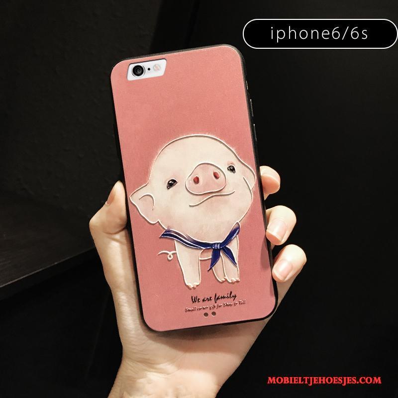 iPhone 6/6s Plus All Inclusive Roze Nieuw Hoesje Telefoon Zoet Reliëf Mooie