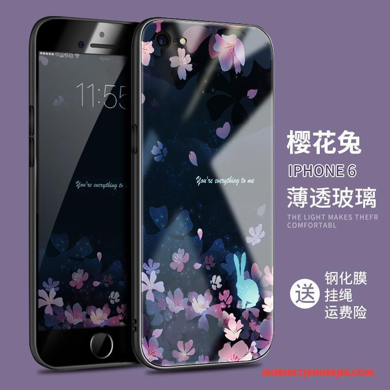 iPhone 6/6s Plus All Inclusive Trend Anti-fall Purper Hoesje Telefoon Siliconen Glas