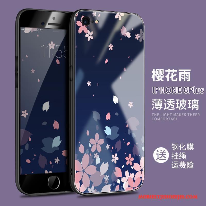 iPhone 6/6s Plus All Inclusive Trend Anti-fall Purper Hoesje Telefoon Siliconen Glas