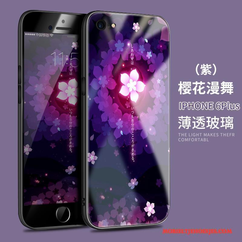 iPhone 6/6s Plus All Inclusive Trend Anti-fall Purper Hoesje Telefoon Siliconen Glas