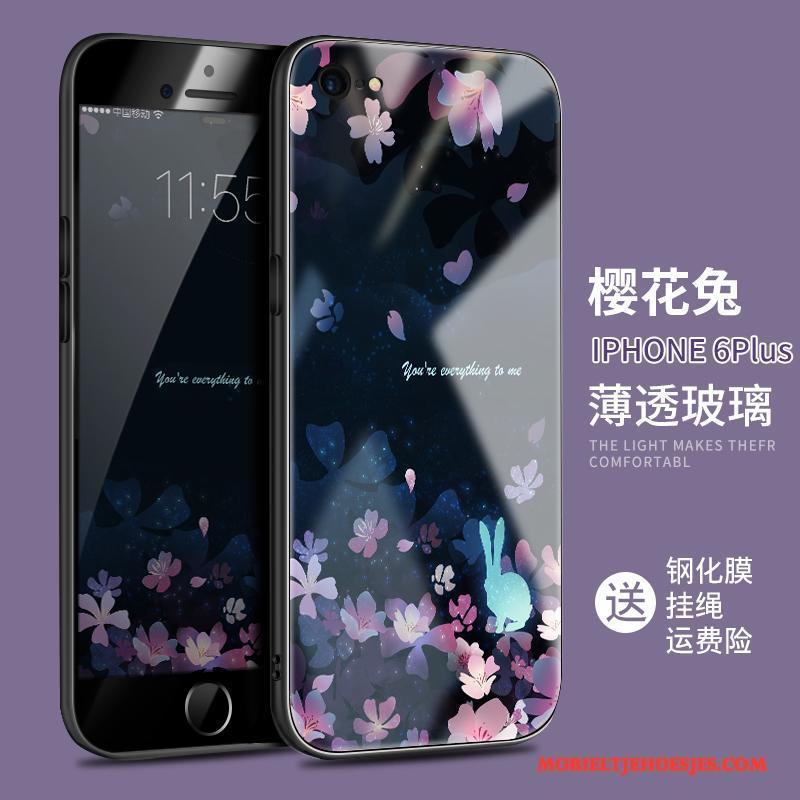 iPhone 6/6s Plus All Inclusive Trend Anti-fall Purper Hoesje Telefoon Siliconen Glas