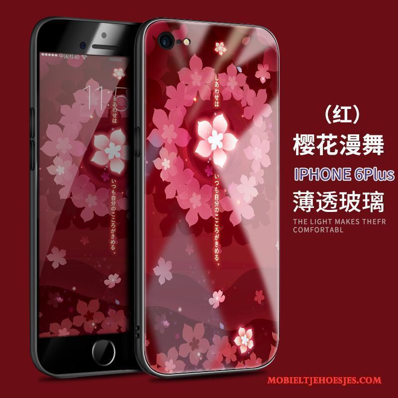 iPhone 6/6s Plus All Inclusive Trend Anti-fall Purper Hoesje Telefoon Siliconen Glas