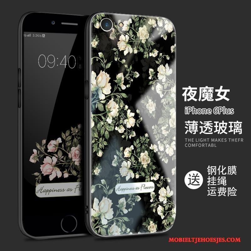 iPhone 6/6s Plus All Inclusive Trend Anti-fall Purper Hoesje Telefoon Siliconen Glas