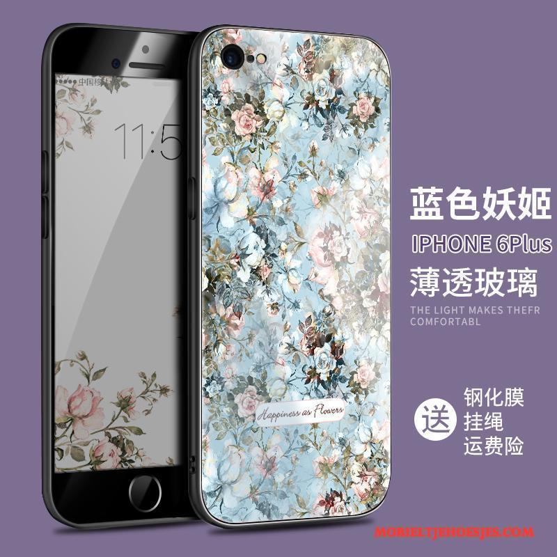 iPhone 6/6s Plus All Inclusive Trend Anti-fall Purper Hoesje Telefoon Siliconen Glas