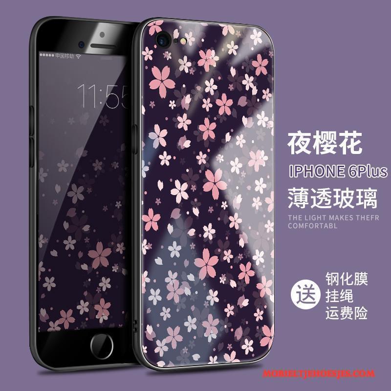 iPhone 6/6s Plus All Inclusive Trend Anti-fall Purper Hoesje Telefoon Siliconen Glas