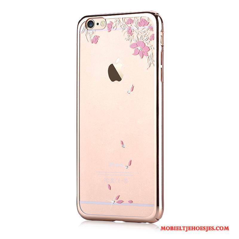 iPhone 6/6s Plus Bescherming Hoesje Telefoon Met Strass Goud Nieuw Hard