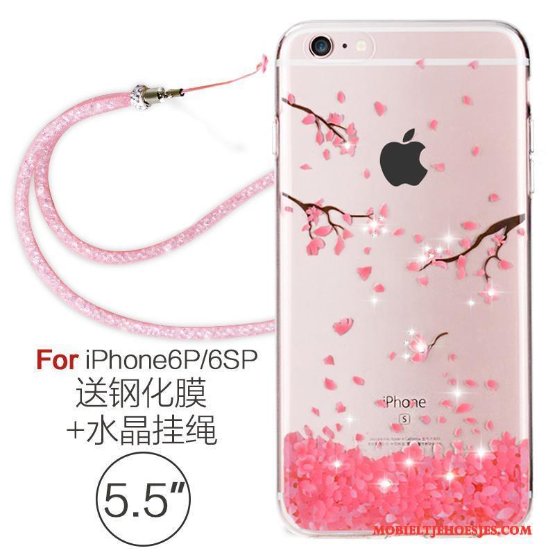 iPhone 6/6s Plus Bescherming Hoesje Telefoon Met Strass Trend Rood Zacht Luxe