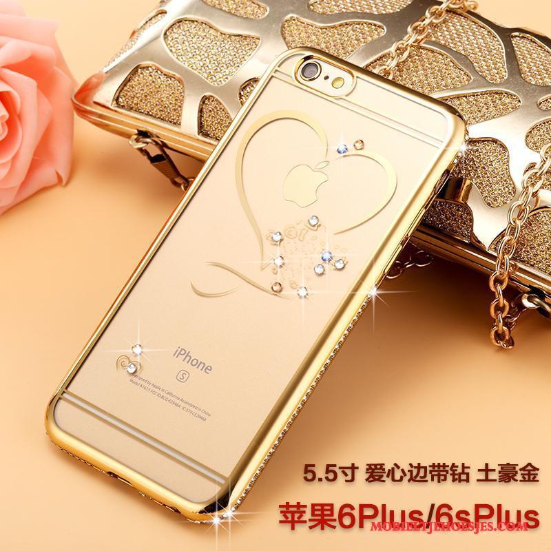 iPhone 6/6s Plus Bescherming Siliconen Hoesje Telefoon Doorzichtig Trendy Merk Zacht Met Strass