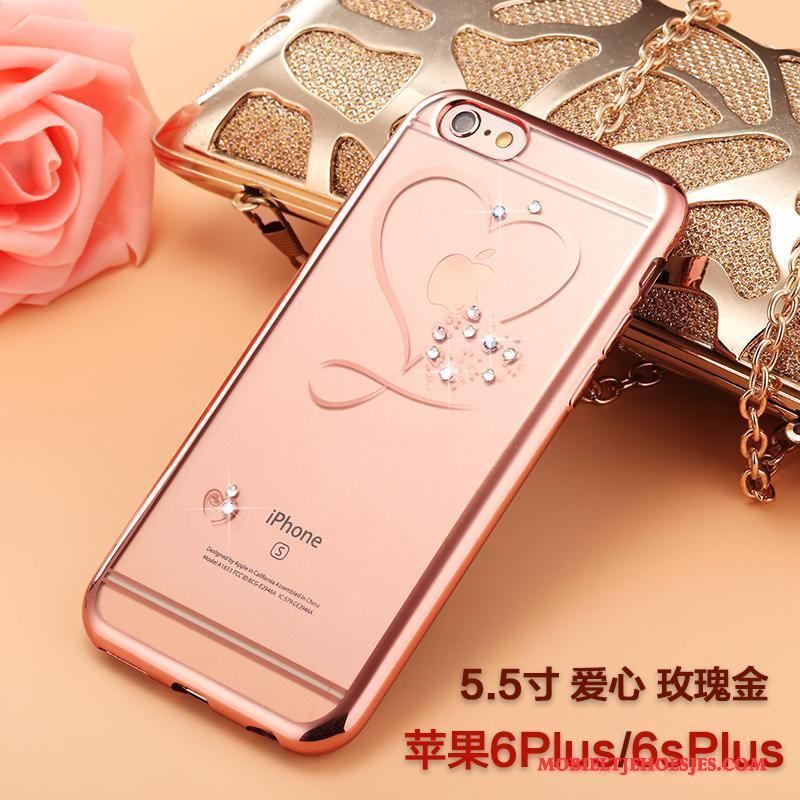 iPhone 6/6s Plus Bescherming Siliconen Hoesje Telefoon Doorzichtig Trendy Merk Zacht Met Strass