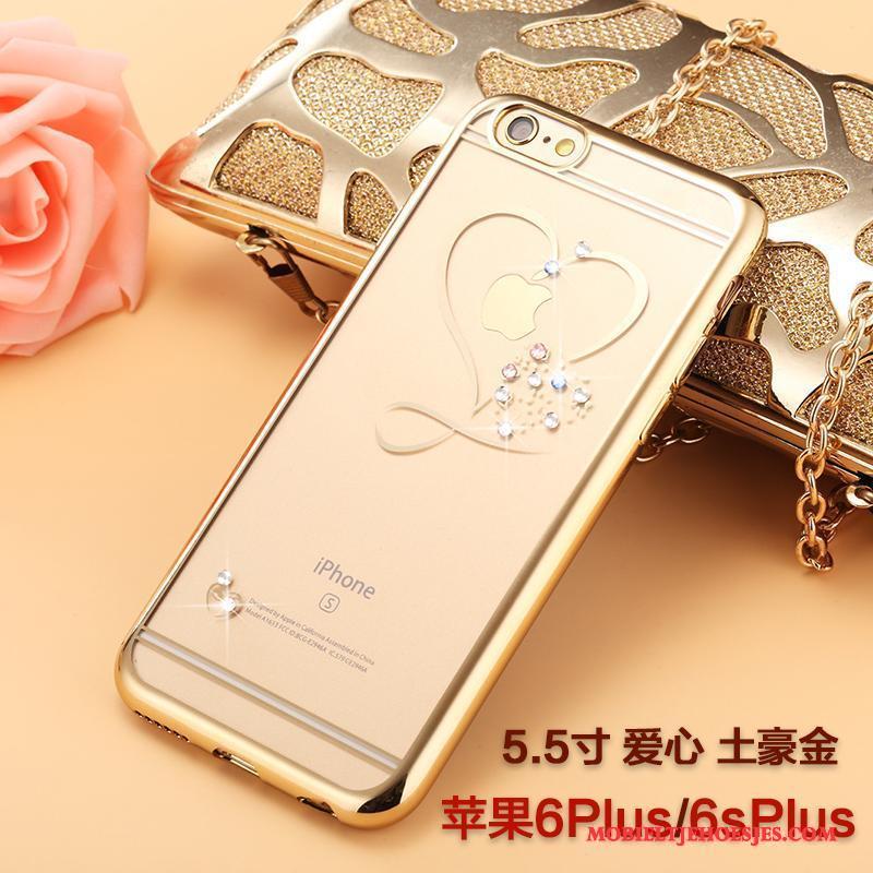 iPhone 6/6s Plus Bescherming Siliconen Hoesje Telefoon Doorzichtig Trendy Merk Zacht Met Strass