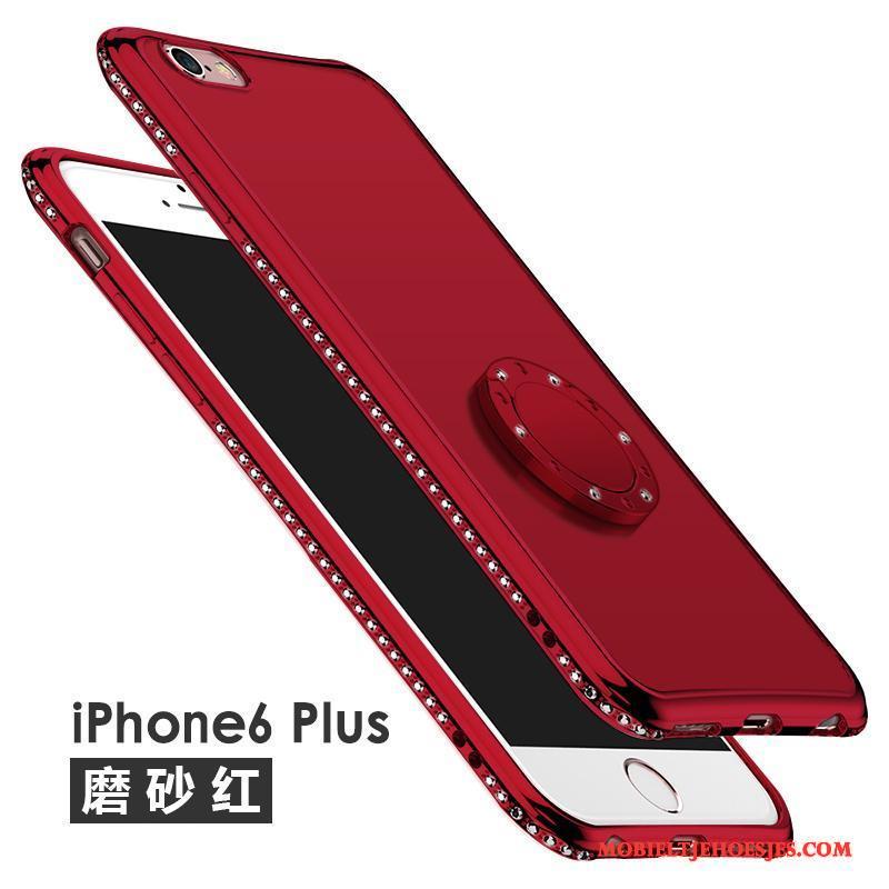 iPhone 6/6s Plus Bescherming Zacht Met Strass Doorzichtig Hoesje Telefoon Ondersteuning Rose Goud