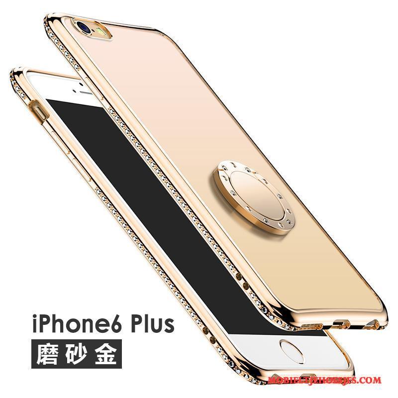iPhone 6/6s Plus Bescherming Zacht Met Strass Doorzichtig Hoesje Telefoon Ondersteuning Rose Goud