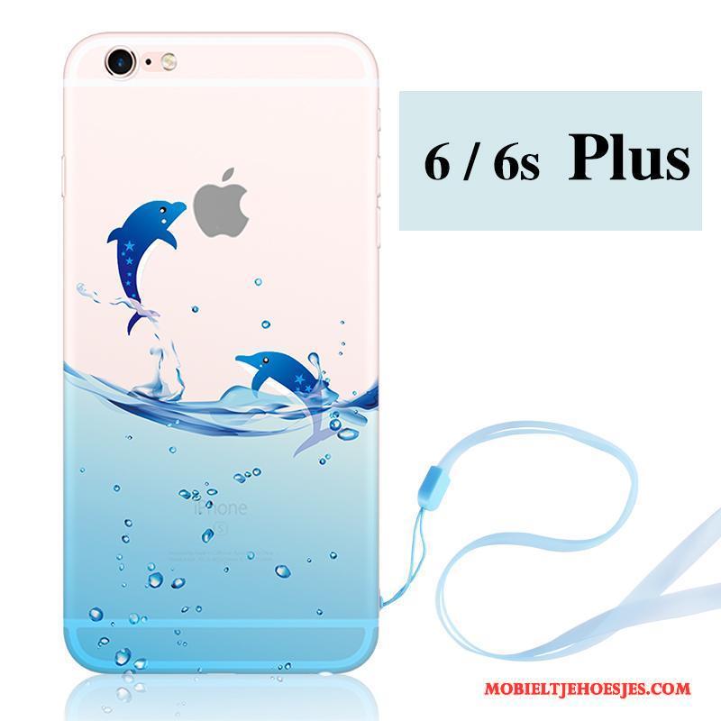 iPhone 6/6s Plus Blauw Hoesje Telefoon Schrobben Siliconen Nieuw Zacht Scheppend