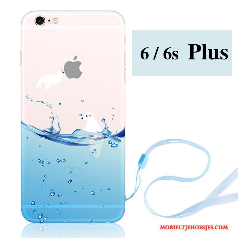 iPhone 6/6s Plus Blauw Hoesje Telefoon Schrobben Siliconen Nieuw Zacht Scheppend