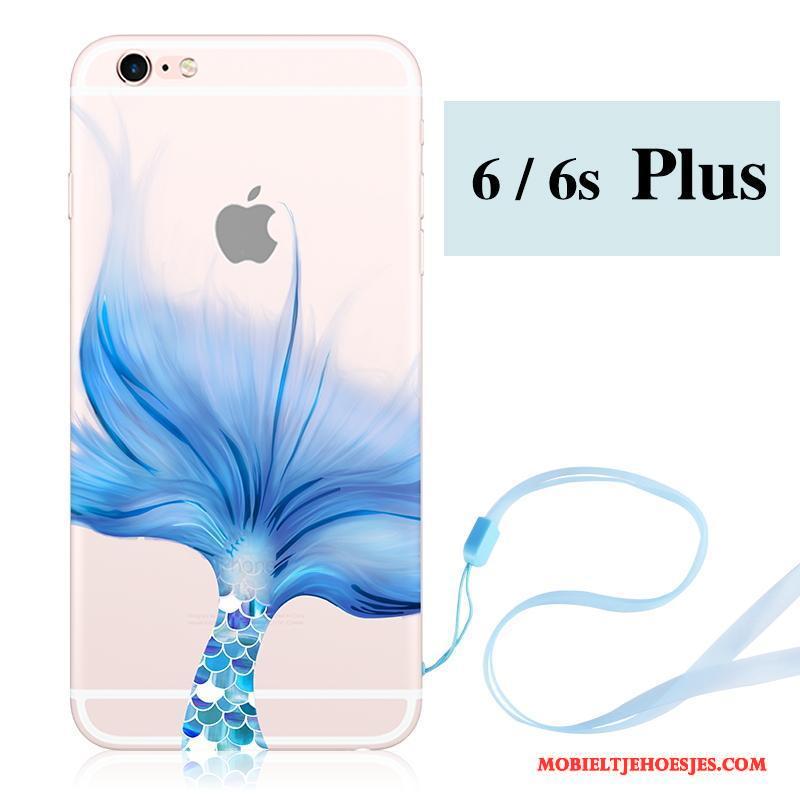 iPhone 6/6s Plus Blauw Hoesje Telefoon Schrobben Siliconen Nieuw Zacht Scheppend