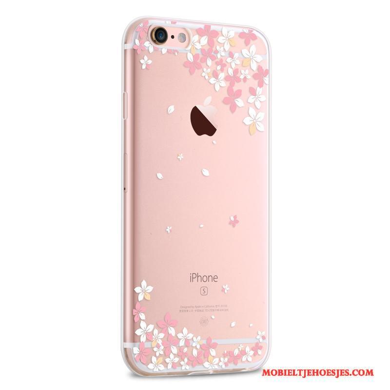 iPhone 6/6s Plus Doorzichtig Zacht Dun Roze Hoesje Telefoon Siliconen Mooie